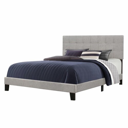 Greige upholstered bed discount