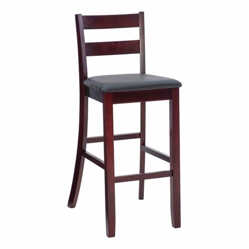 Riverbay Furniture 30 Faux Leather Bar Stool in Rich Espresso Perspective: front
