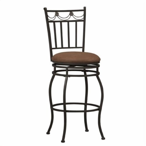 Riverbay Furniture 24  Swivel Counter Stool in Brown Perspective: front