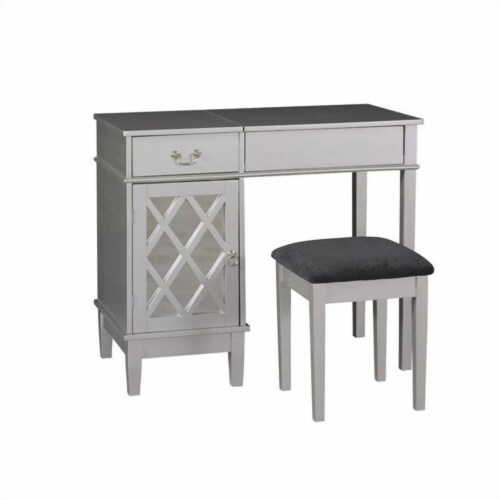 Riverbay Furniture Vanity Set in Silver Finish Perspective: front