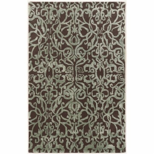 Riverbay Furniture 5' x 8' Hand Tufted Rug in Smoke and Aqua Perspective: front