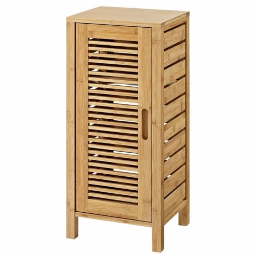 Riverbay Furniture Linen Cabinet in Natural Perspective: front