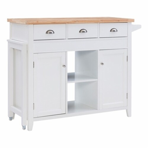 Riverbay Furniture Kitchen Island in White Perspective: front