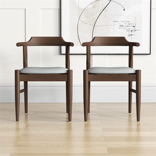 Pemberly Row Mid Century Modern Fabric Dining Chair in Grey Set of 2 1 Kroger