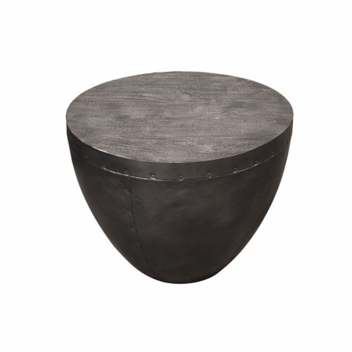 Slade Round End Table - Gray Perspective: front