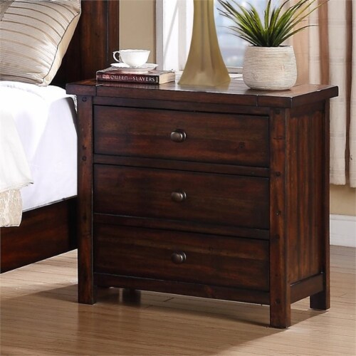 Solid wood shop 3 drawer nightstand