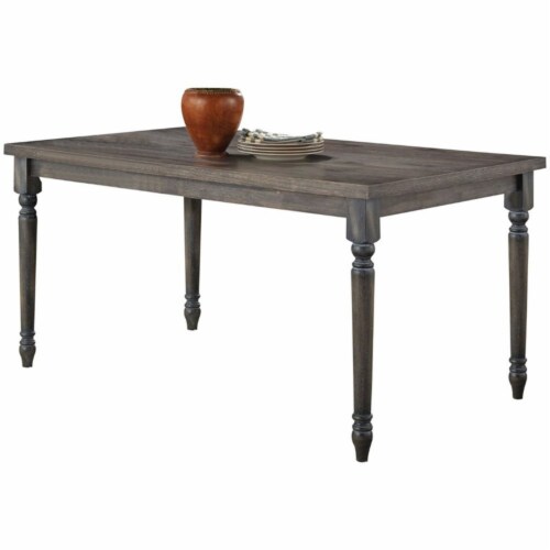 Bowery Hill Contemporary Rustic Square Wooden Top Dining Table in Weathered Gray, 1 Kroger