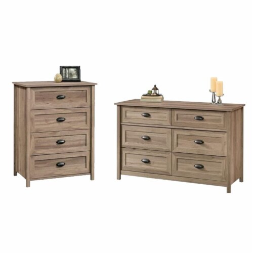 2 Piece Bedroom Set with Dresser and Chest in Salt Oak 1 Fry s