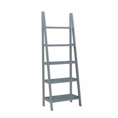 Riverbay Furniture Wood Ladder Bookshelf in Gray, 1 Kroger
