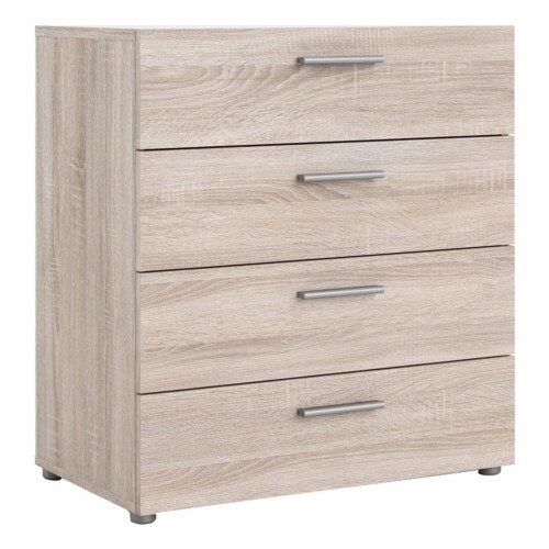 Levan Home Contemporary 4-Drawer Engineered Wood Chest/Bedroom Dresser in Beige Perspective: front