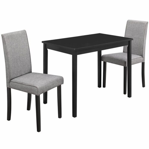 Levan Home 3 Piece Dinette Set in Black and Gray Perspective: front