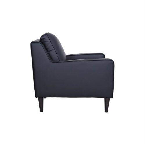 Hawthorne Collections Lazio High Quality Leather Chair - Black Perspective: front