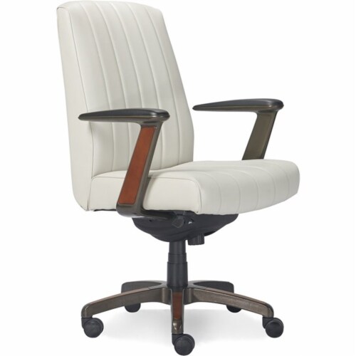 Scranton & Co Modern Executive Office Chair White Bonded Leather Perspective: front