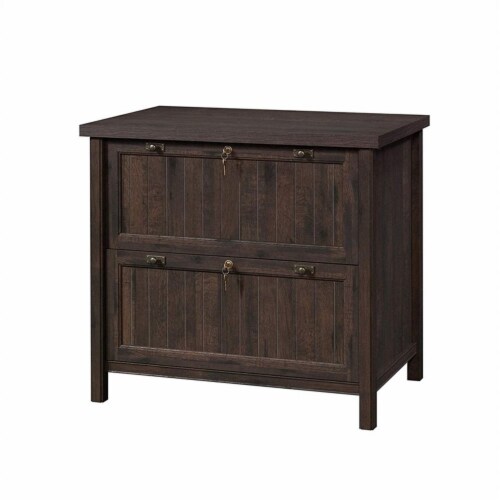 Levan Home 2 Drawer Lateral File Cabinet in Coffee Oak Perspective: front