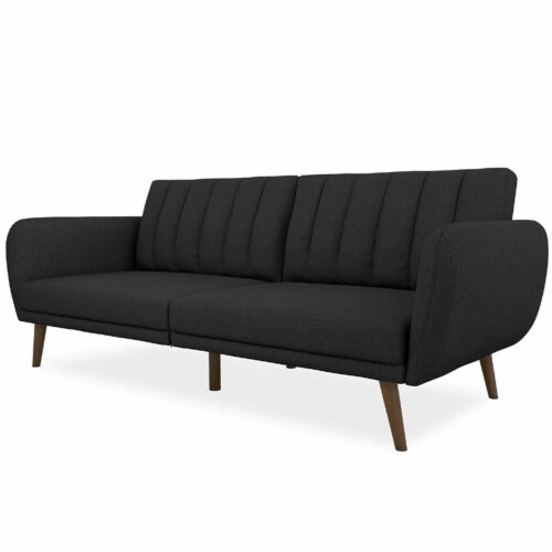 Levan Home Stylish Linen Sleeper Sofa in Dark Gray Perspective: front