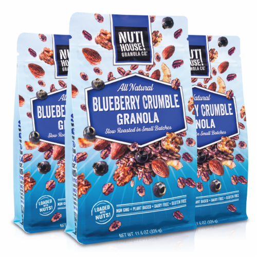 Granola, Blueberry Crumble, 3x11.5oz Perspective: front