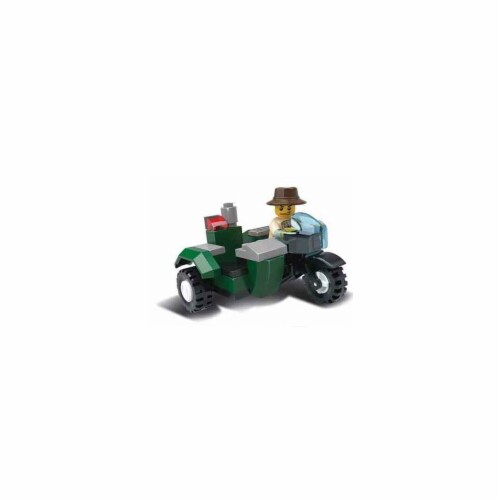 Sidecar Motorcycle Expedition Building Brick Set (39pcs) Perspective: front