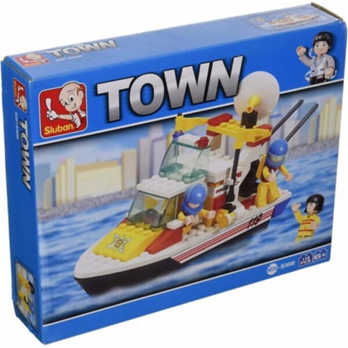 Sluban 3600  Town Rescue Boat Building Brick Kit (114 pcs) Perspective: front