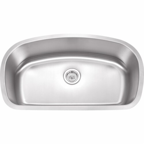 Wells Sinkware SSU3319-9 33 in. 18 Gauge Undermount Single Bowl Stainless Steel Kitchen Sink Perspective: front