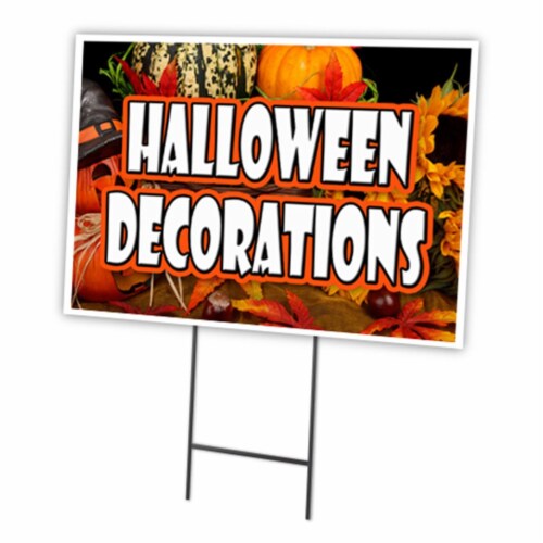 SignMission  12 x 16 in. Halloween Decorations Yard Sign & Stake Outdoor Plastic Window Perspective: front