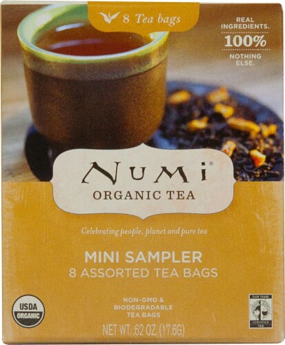 Numi Organic Tea Mini Sampler Tea Bags Perspective: front