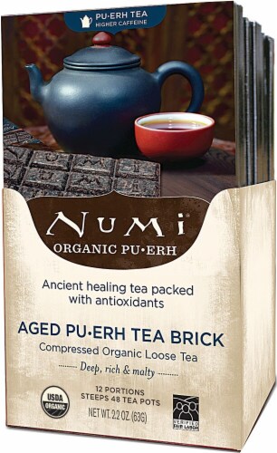 Numi  Aged Puerh Tea Brick Perspective: front