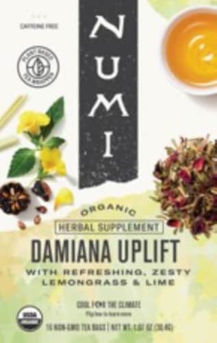 Numi Damiana Uplift Organic Herbal Tea Bags Perspective: front