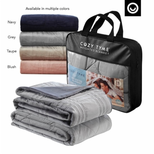 Amari  Cotton Weighted Blanket-Calm Sleeping, Quilted Cover grey 60  x 80  25 lbs Perspective: front