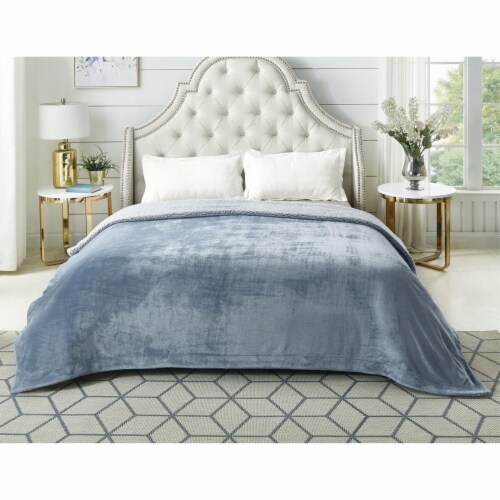 Pascal Flannel Reversible Sherpa Throw Blanket 60 x80 , Light Blue, 1 - Pick ‘n Save