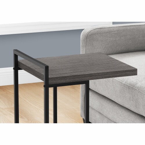 Snack, Living Room, Bedroom, Metal, Laminate, Grey, Black, Perspective: front