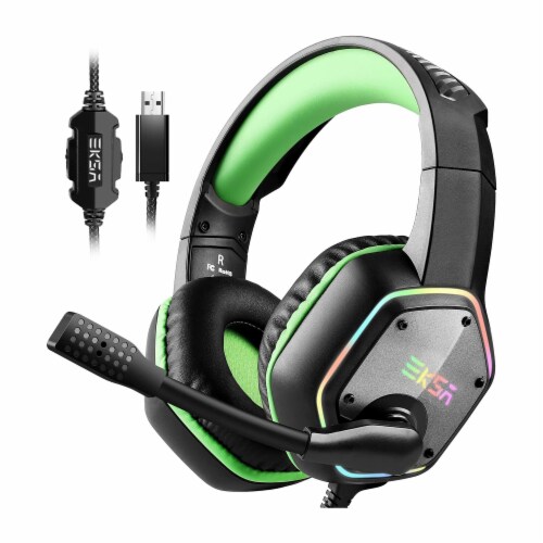 EKSA RGB Plug In USB Gaming Headset for PC PS4 and PS5 with
