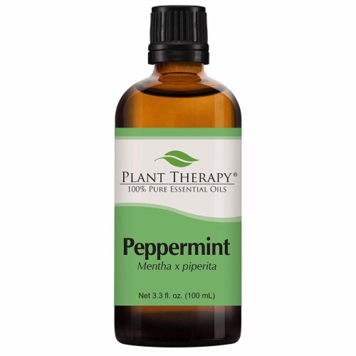 Plant Therapy Aromatherapy Diffusible 100mL Essential Oil, 3.3 Oz, Peppermint Perspective: front