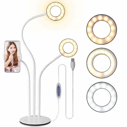Vivitar Pc102 White Desktop Light Kit Dimmable Led Ring Phone Stand For Youtube 1 King Soopers