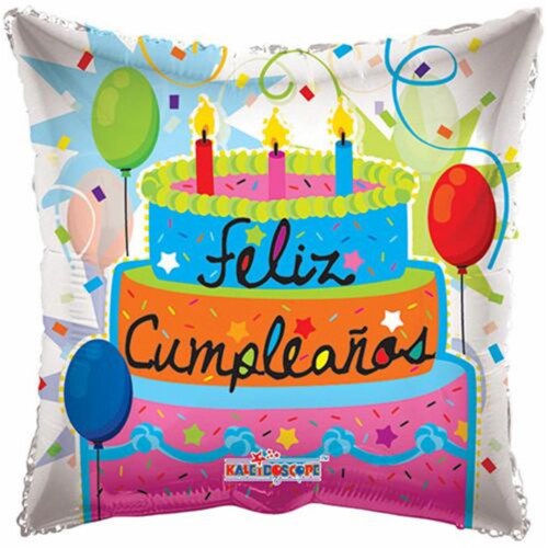 Anagram 72497 18 in. Feliz Cumpleanos Candle Foil Balloon Perspective: front
