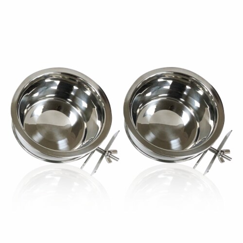 Stainless-Steel Hanging Dog Bowl Set of 50.4 oz, PET6207