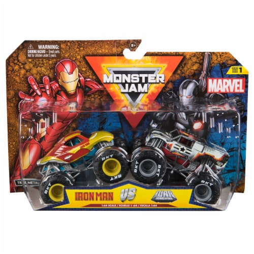Monster Jam Marvel Iron Man Vs War Machine Monster Trucks Perspective: front