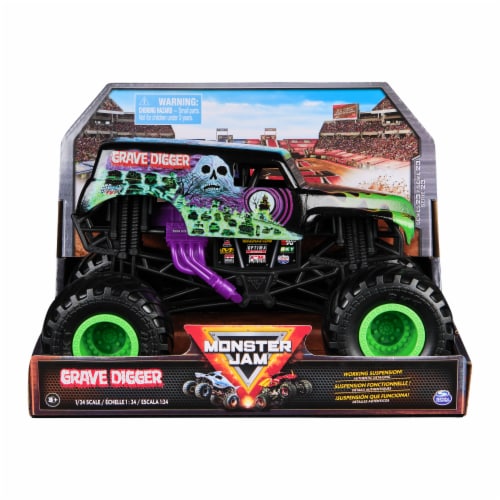 Monster Jam Official Grave Digger Monster Truck Collector Die-Cast Vehicle Perspective: front