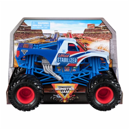 Monster Jam Official Lucas Stabilizer Monster Truck Collector 1:24 Scale Die-Cast Vehicle Toy Perspective: front