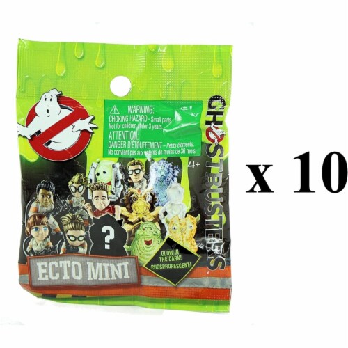 Ghostbusters Ecto Minis Blind Bags 10-Pack Glow in Dark Ghosts Mystery Figures Mattel Perspective: front