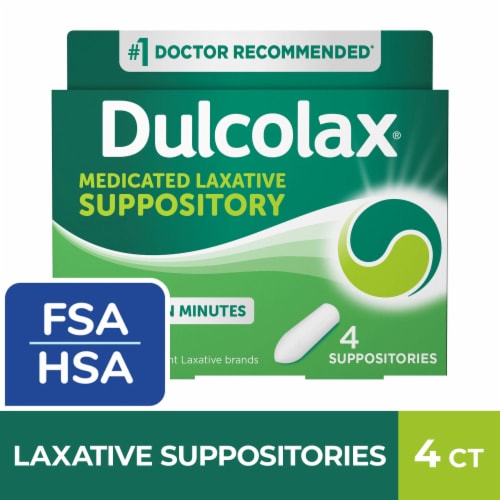 Dulcolax Stimulant Laxative Medicated Suppository Constipation Relief Bisacodyl 10 mg Perspective: front