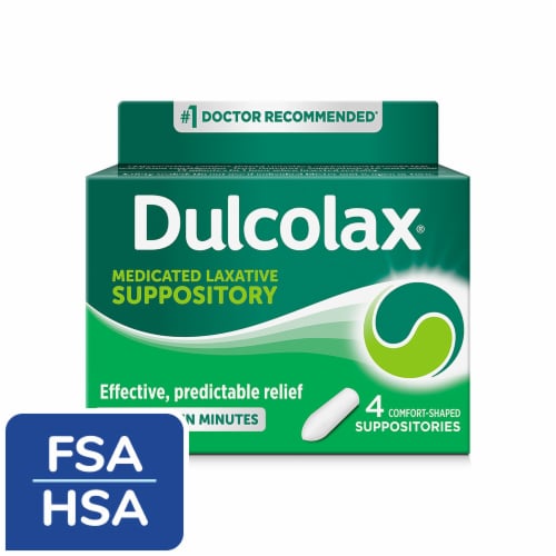 Dulcolax Stimulant Laxative Medicated Suppository Constipation Relief Bisacodyl 10 mg Perspective: front