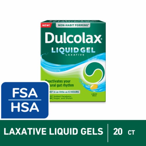 Dulcolax Stimulant Laxative Liquid Gels Constipation Related Symptom Relief With 5mg Bisacodyl Perspective: front