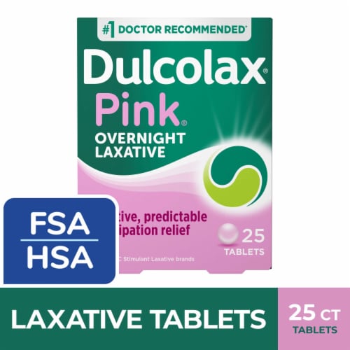 Dulcolax Pink® Stimulant Laxative Tablets for Effective & Predictable Overnight Relief Perspective: front