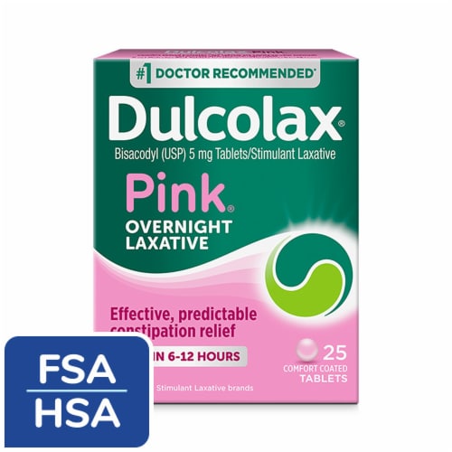 Dulcolax Pink Stimulant Laxative Constipation Relief Tablets Bisacodyl Perspective: front