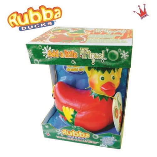 Rubba Ducks RD00152 Tinsel Seasonal Gift Box Perspective: front