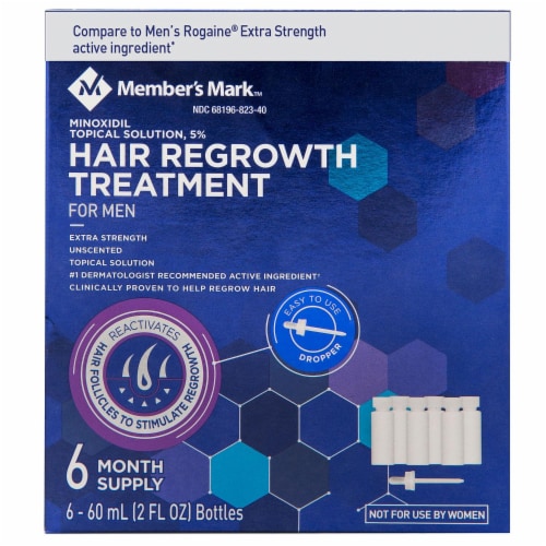 Minoxidil 5%, 6 Months Supply, Extra Strength Hair Loss Regrowth Treatment for Men 6, 1 Baker's