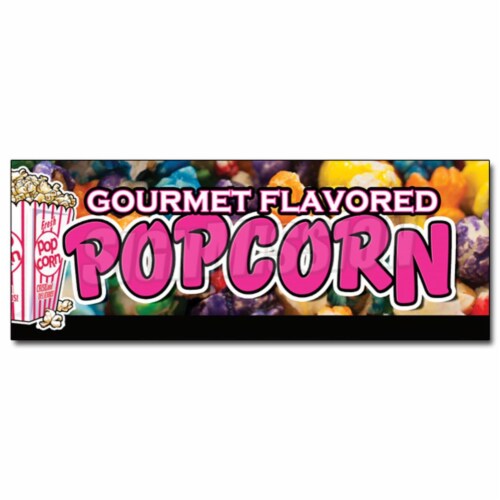 SignMission 12 in. Gourmet Flavored Popcorn Decal Sticker - Flavoring Flavor Caramel Gift Perspective: front