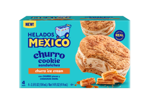 Helados Mexico™ Churro Cookie Ice Cream Sandwiches Perspective: front