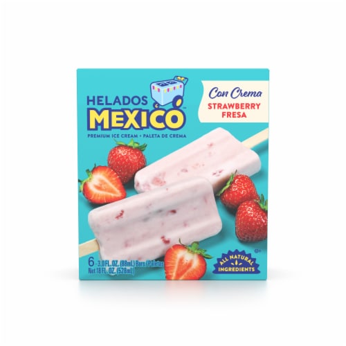 Helados Mexico Strawberry Ice Cream Bars Perspective: front