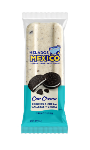 Helados Mexico Cookies & Cream Premium Ice Cream Bar Perspective: front
